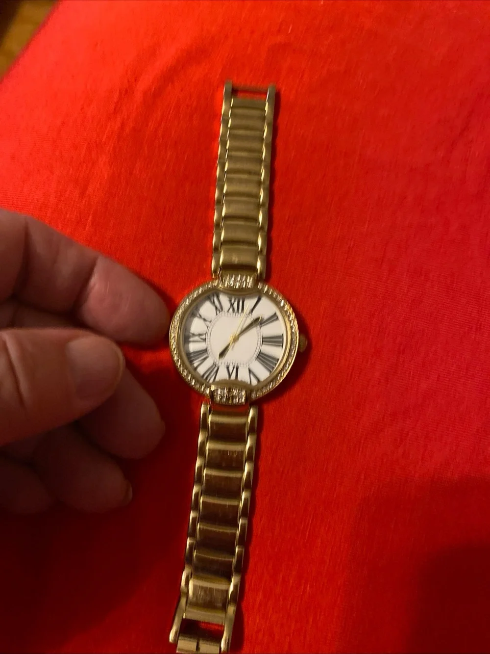 Classic Gold-Tone Women’s Watch with Roman Dial